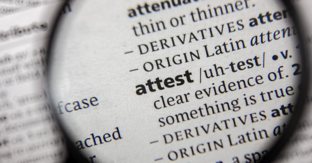 What does attest mean?