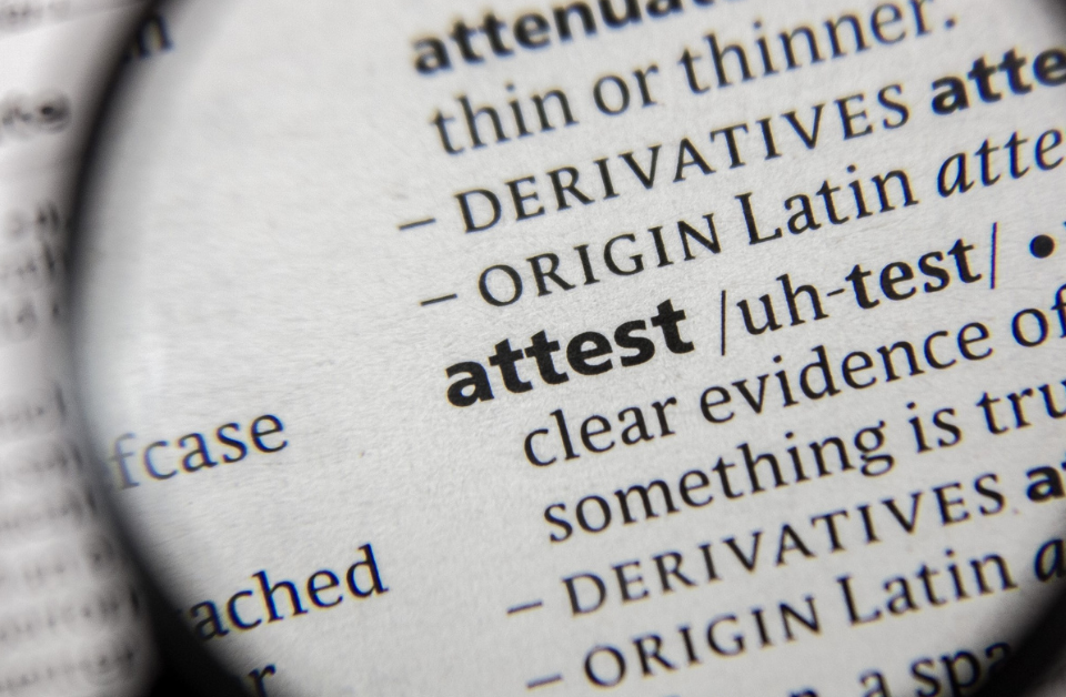 What does attest mean?